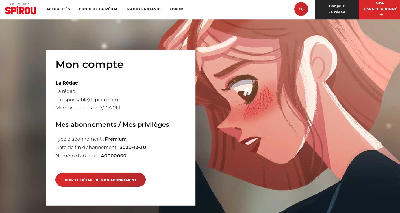 les informations liées à votre compte